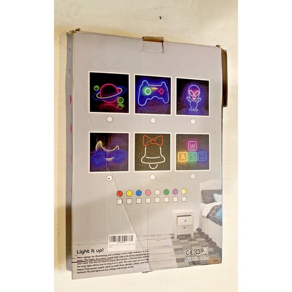 Neon Sign - Cloud and Moon Led Neon Light, Neon Lights Sign Warm White & Blue - Picture 5 of 6